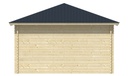 Blokhutprieel 44mm Marit Prijs exclusief dakbedekking - dient apart besteld te worden Dakleer: 36,5 m² / Shingles: 27 m² Afmeting: L400xB400xH303cm 