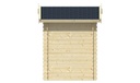 Blokhut - Tuinhuis 19mm Irina Prijs exclusief dakbedekking - dient apart besteld te worden Dakleer: 6,5 m² / Shingles: 6 m² / Aqua: 12 STK / Profiel: zie tab Afmeting: L155xB200xH21cm 