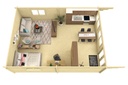 Blokhut - Tuinhuis - Home Office 70mm Ballyragget incl. 27mm dak, zonder vloer Prijs exclusief dakbedekking, ramen en deuren Dakleer: 80 m² / Shingles: 66 m² / Aqua: 72 STK / Profiel: zie tab Afmeting: L935xB595xH317cm Ramen en deuren naar keuze bij te bestellen