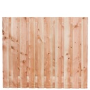 Tuinscherm lariks 21 planks (19+2) Zwarte Woud 150x180cm Planken: 1.6x14.0cm / 19 stuks 2 tussenplanken van 1.6x14.0cm, rvs geschroefd  