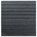 DHZ vuren tuinscherm zwart Helsinki 180x180cm enkelzijdig bekleed kader: 3.1x4.4cm / planken: 1.1/2.1x19.5x180cm   Dit scherm wordt als bouwpakket geleverd, dit betekend dat u het scherm zelf in elkaar dient te zetten