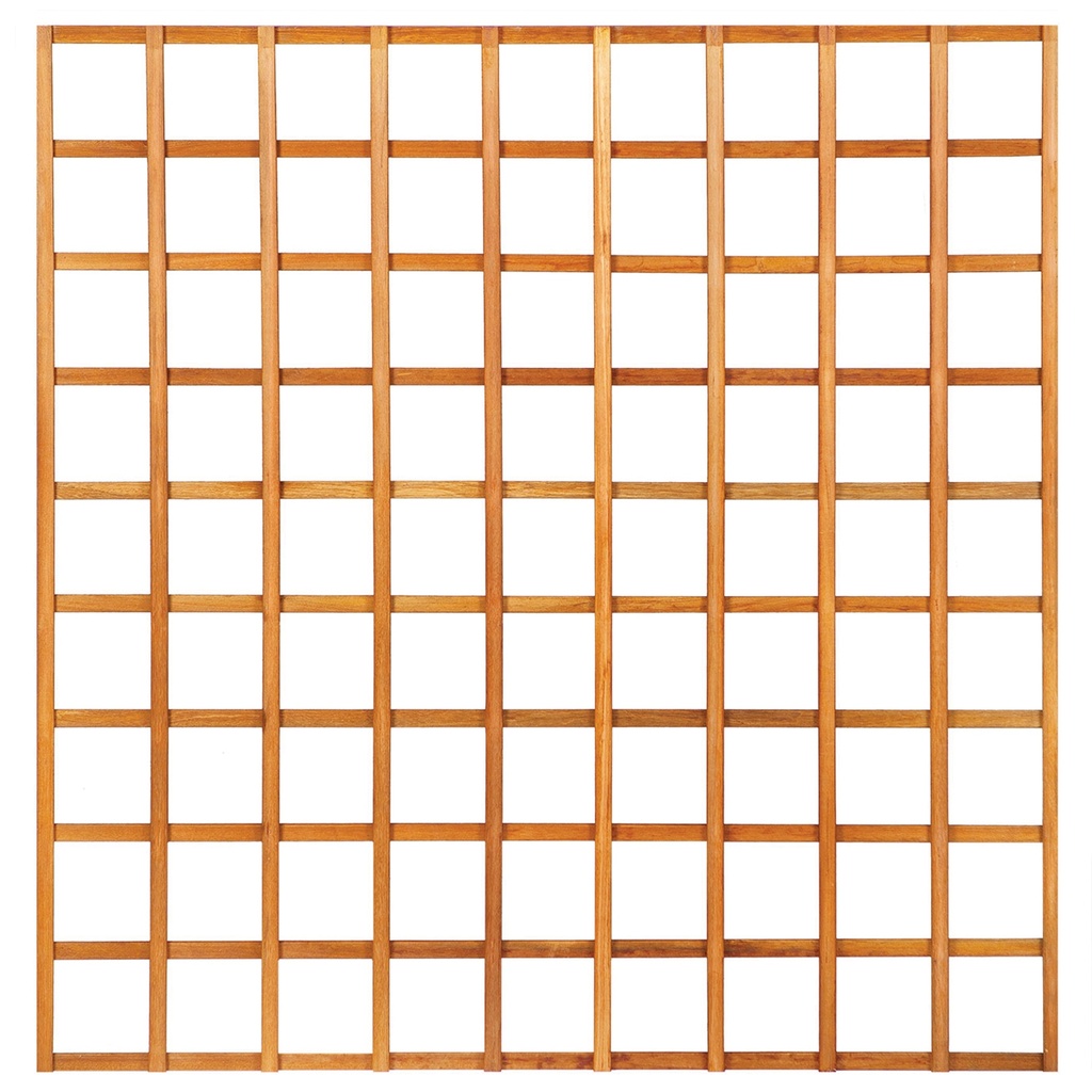 Trellis recht hardhout H180xB180cm glad geschaafd lamel: 1.4x3.0cm  Houtsoort: Keruing 