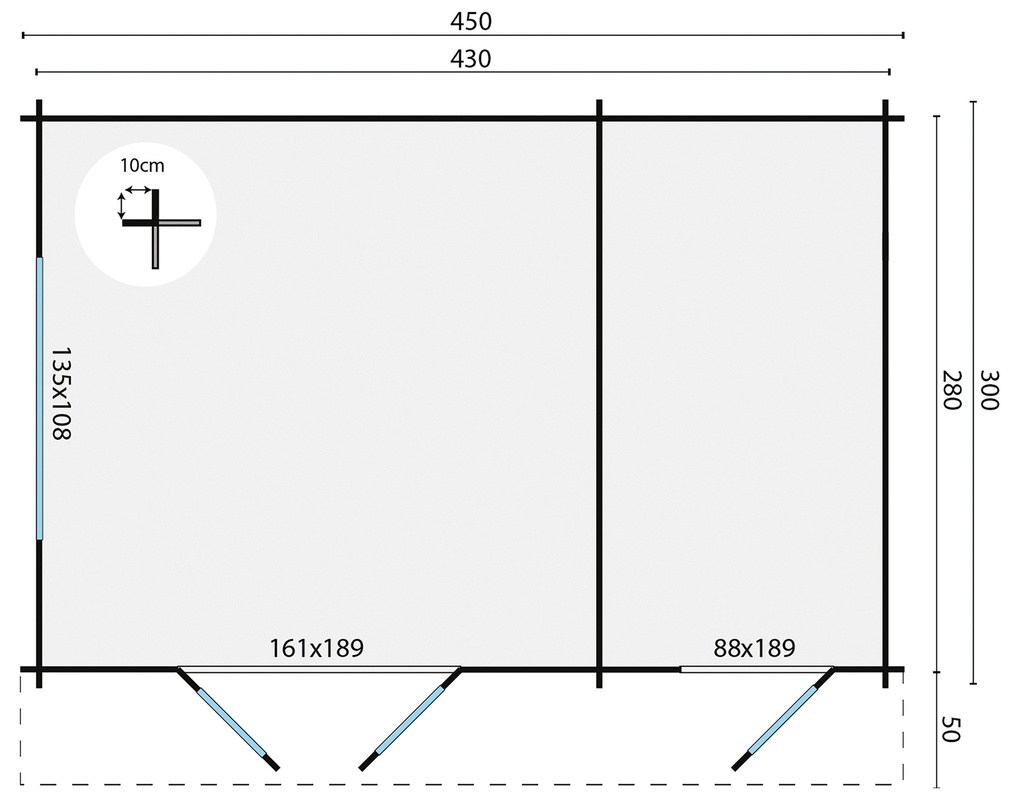 Blokhut - Tuinhuis 34mm Lukas / Fraga Prijs exclusief dakbedekking - dient apart besteld te worden Dakleer: 30 m² / Shingles: 21 m² / Aqua: 30 STK / Profiel: zie tab Afmeting: L300xB450xH236cm 