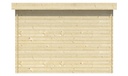 Blokhut - Tuinhuis 28mm Hypermodern Prijs exclusief dakbedekking - dient apart besteld te worden Dakleer: 16,5 m² / Easy-roofing: 20 m² / EPDM: Set 40.9991/04 Afmeting: L260xB320xH228cm 