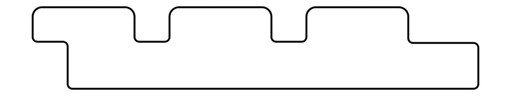 Red Class Wood gevelbekleding 2.2x14.0x400cm geschaafd triple profiel werkend: 13.0cm