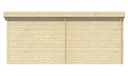 Blokhut - Tuinhuis 28mm Brenda met overkapping Prijs exclusief dakbedekking - dient apart besteld te worden Dakleer: 20 m² / Easy-roofing: 25 m² / EPDM: Set 40.9991/10 Afmeting: L275xB525xH234cm 