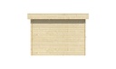 Blokhut - Tuinhuis 28mm Megamodern met overkapping Prijs exclusief dakbedekking - dient apart besteld te worden Dakleer: 26 m² / Easy-roofing: 25 m² / EPDM: Set 40.9991/10 Afmeting: L300xB575xH230cm 