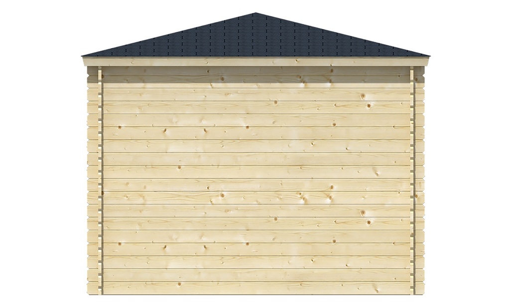 Blokhut - Tuinhuis 40mm Emma Prijs exclusief dakbedekking - dient apart besteld te worden Dakleer: 26,5 m² / Shingles: 18 m² Afmeting: L300xB300xH250cm 