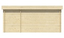 Blokhut - Tuinhuis - Home Office 44mm Helge met aanbouw Prijs exclusief dakbedekking - dient apart besteld te worden Dakleer: 26,5 m² / Easy-roofing: 30 m² / EPDM: Set 40.9991/13 Afmeting: L500xB350xH226cm 