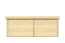 Blokhut - Tuinhuis - Home Office 44mm Funen Prijs exclusief dakbedekking - dient apart besteld te worden Easy-roofing: 50 m² / EPDM: Sets 40.9991/01 + /04+ /10 Afmeting: L600xB600xH229cm Gehard ISO glas