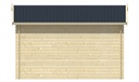 Blokhut - Tuinhuis 28mm Aksel Prijs exclusief dakbedekking - dient apart besteld te worden Dakleer: 26,5 m² / Shingles: 18 m² / Aqua: 24 STK / Profiel: zie tab Afmeting: L300xB400xH274cm 