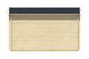 Blokhut - Tuinhuis 40mm Chloe Prijs exclusief dakbedekking - dient apart besteld te worden Dakleer: 26,5 m² / Shingles: 21 m² / Aqua: 24 STK / Profiel: zie tab Afmeting: L400xB300xH243cm 