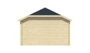 Blokhut - Tuinhuis - Home Office 44mm Torkel met overkapping Prijs exclusief dakbedekking - dient apart besteld te worden Dakleer: 50 m² / Shingles: 42 m² Afmeting: L700xB420xH317cm 