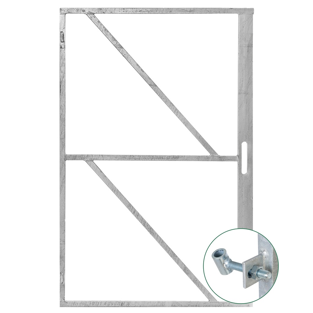 *IJzeren deurframe gegalvaniseerd H200xB100cm met SLOTKAST met verstelbaar scharnier 3 ogen Europees product 