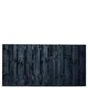 Tuinscherm zwart gesp. 23 planks (21+2) Dresden 90x180cm Planken: 1.6x14.0cm / 21 stuks 2 tussenplanken van 1.6x14.0cm, rvs geschroefd  