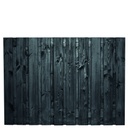 Tuinscherm zwart gesp. 21 planks (19+2) Stuttgart 130x180cm Planken: 1.6x14.0cm / 19 stuks 2 tussenplanken van 1.6x14.0cm, rvs geschroefd  