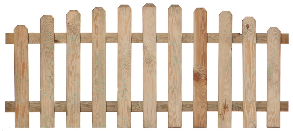 Tuinhek geïmpregneerd toog H100xB180cm lamel afmeting: 1.6x9.0cm / 11 lamellen glad geschaafd  