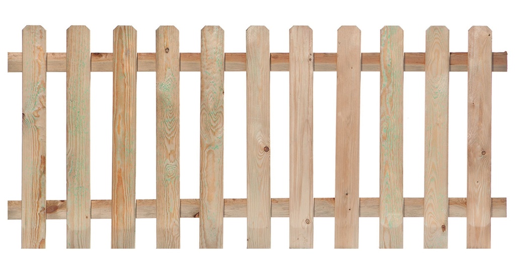 Tuinhek geïmpregneerd recht H100xB180cm lamel afmeting: 1.6x9.0cm / 11 lamellen glad geschaafd  