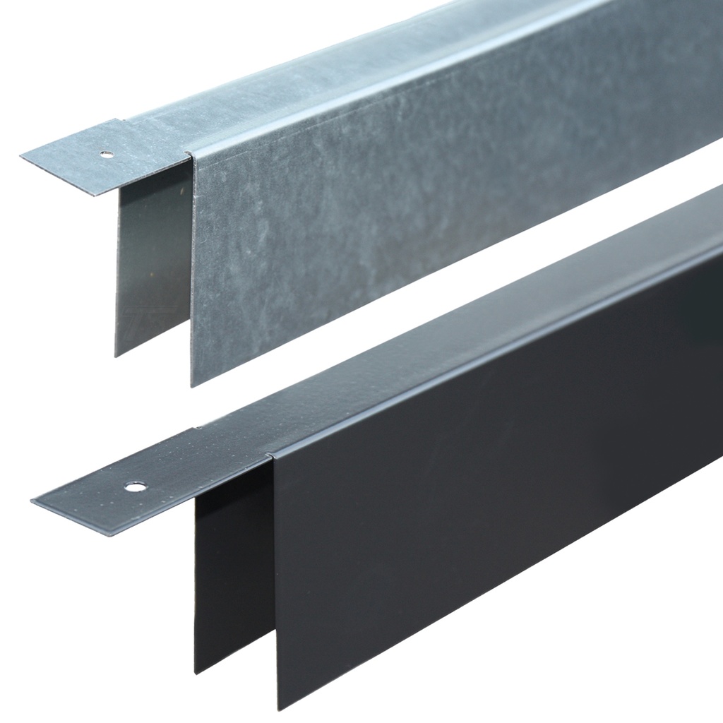 *Zwart gepoedercoat U-profiel 100mm Krimp/Uitzet aanvulprofiel Geschikt voor houtstapelbouw   