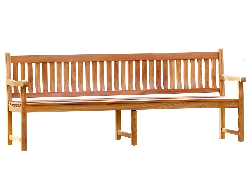 [P002508-31.0587] Teak tuinbank Bretagne 210cm met extra midden poten  Afmeting: L210xH90cm 