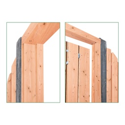 [P021602-1.59007] Tuindeurkozijn + aanslagligger Lariks Douglas geschaafd, gedroogd 4.4x8.8x210cm (2x) 4.4x8.8x160cm (1x)   