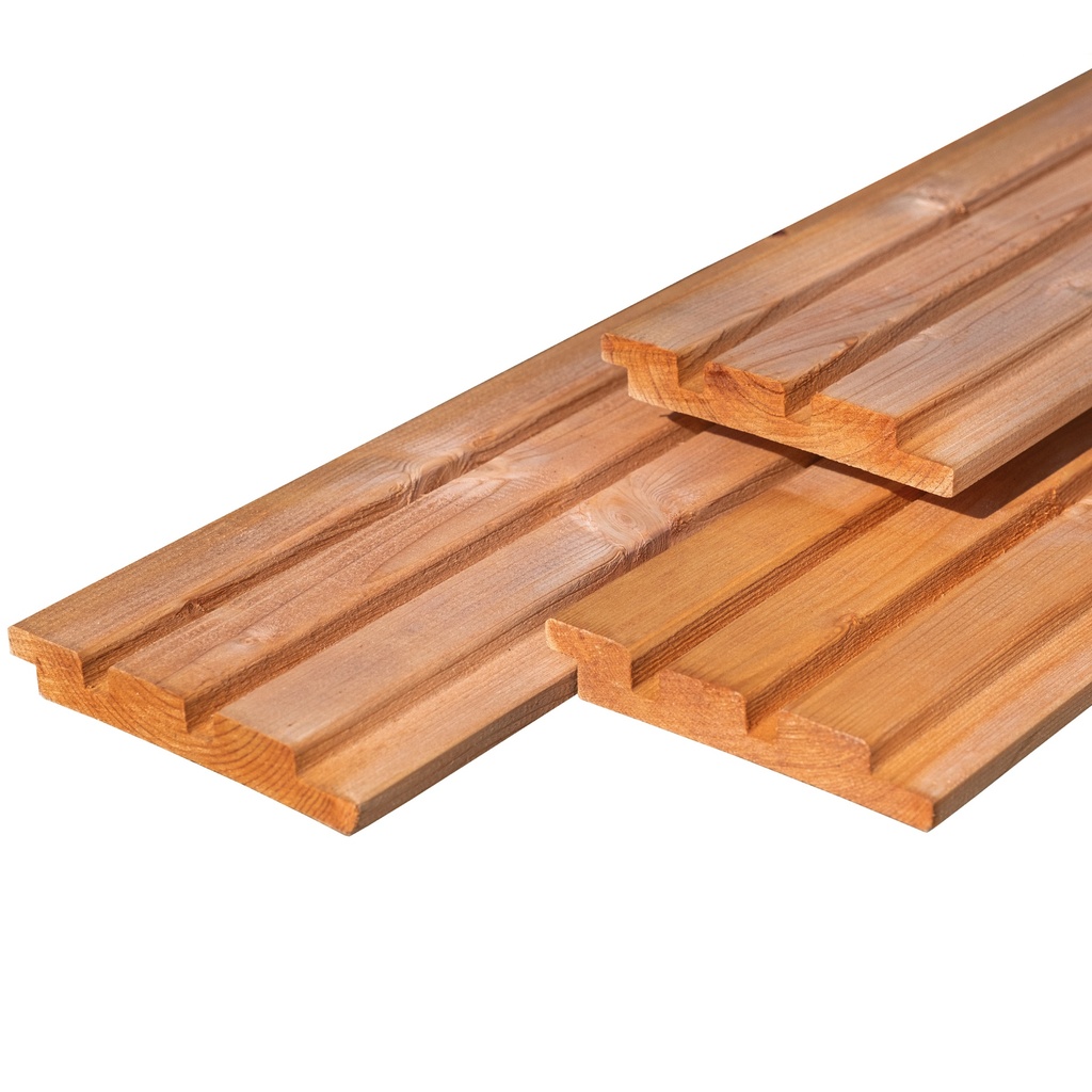 [P021707-36.2621P] Red Class Wood gevelbekleding 2.2x14.0x300cm geschaafd triple profiel werkend: 13.0cm