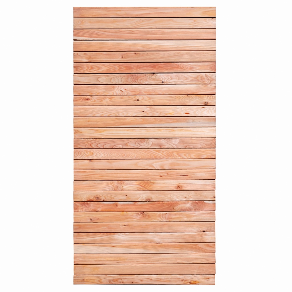 [P021347-8.24091F] Tuinscherm lariks Rhombus Klagenfurt H180xB90cm (smal) afmeting rhombuslat: 1.6x6.9cm recht model, rvs geschroefd  