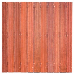[P002250-8.43180] Tuinscherm hardhout 23 planks (21+2) Hoorn 180 x 180 Planken: 1.4x14.0cm / 21 stuks 2 tussenregels van 1.4x14.0cm, rvs geschroefd houtsoort: Keruing 