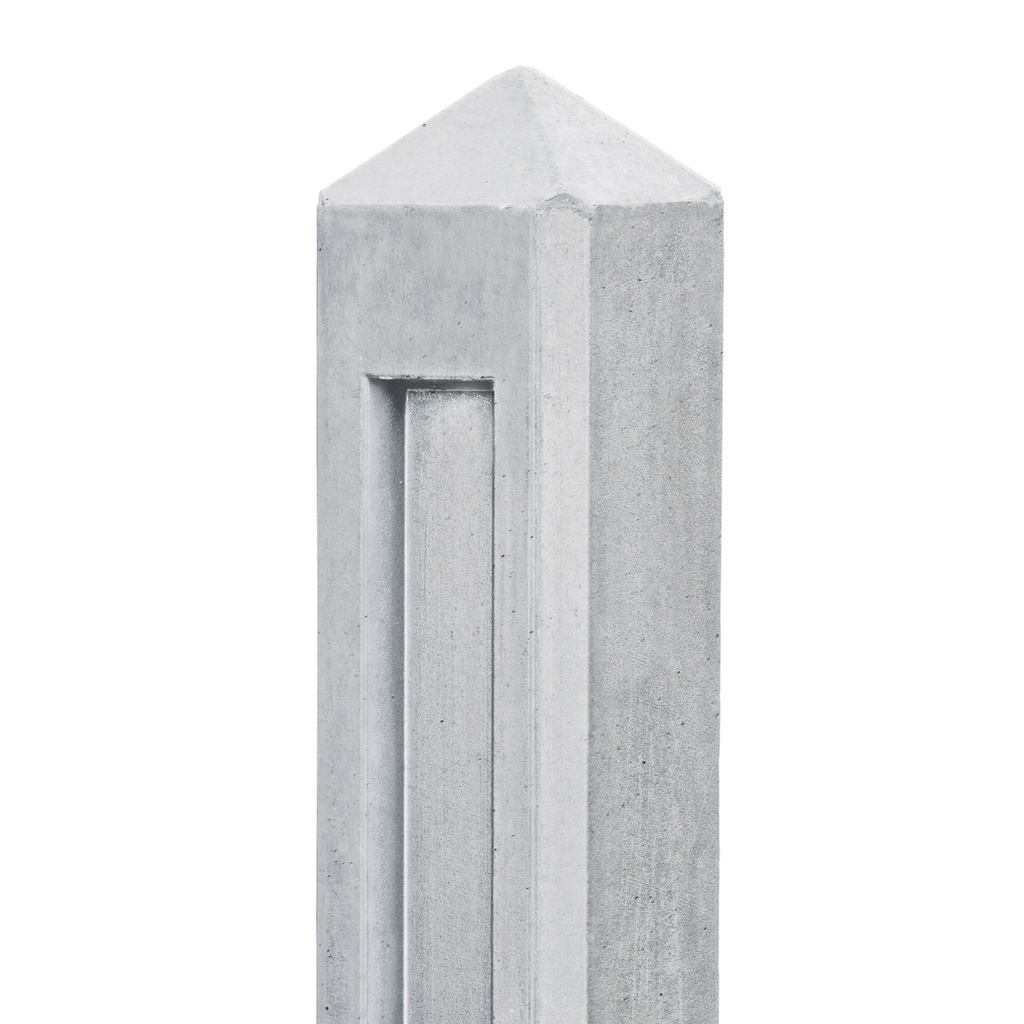 [P003514-1.52140E] Berton©-paal wit/grijs, diamantkop 10x10x145cm eindmodel Hunze-serie   
