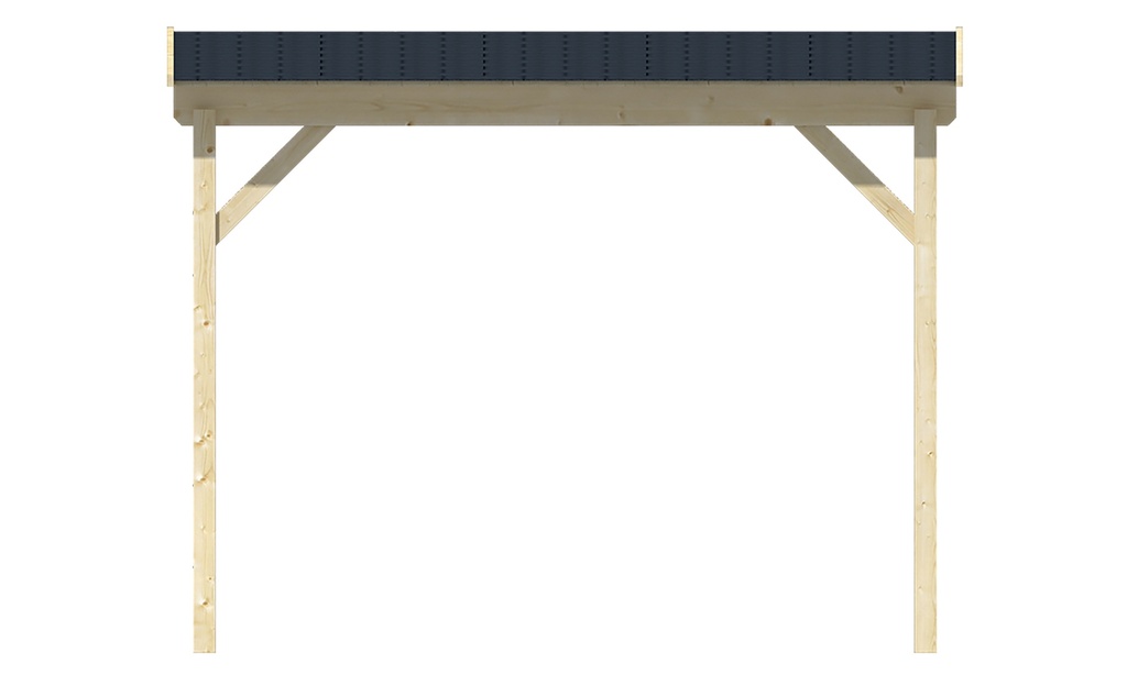 [P013938-40.1527N] Zijluifel B150xD275cm Prijs exclusief dakbedekking - dient apart besteld te worden Dakleer: 10 m² / Shingles: 6 m²  