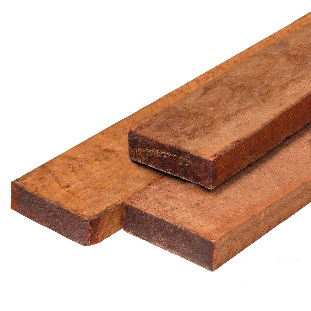 [P019081-2.51030] Hardhouten staander/ligger 4.0x9.0x300cm fijnbezaagd  houtsoort: Massaranduba  